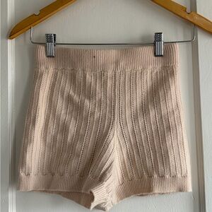 Tularosa High Waist Knit Shorts in Cream